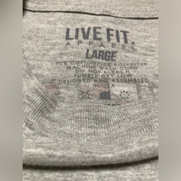Live Fit Apparel “Live Fit” Grey/Red Long Sleeve - Picture 3 of 5